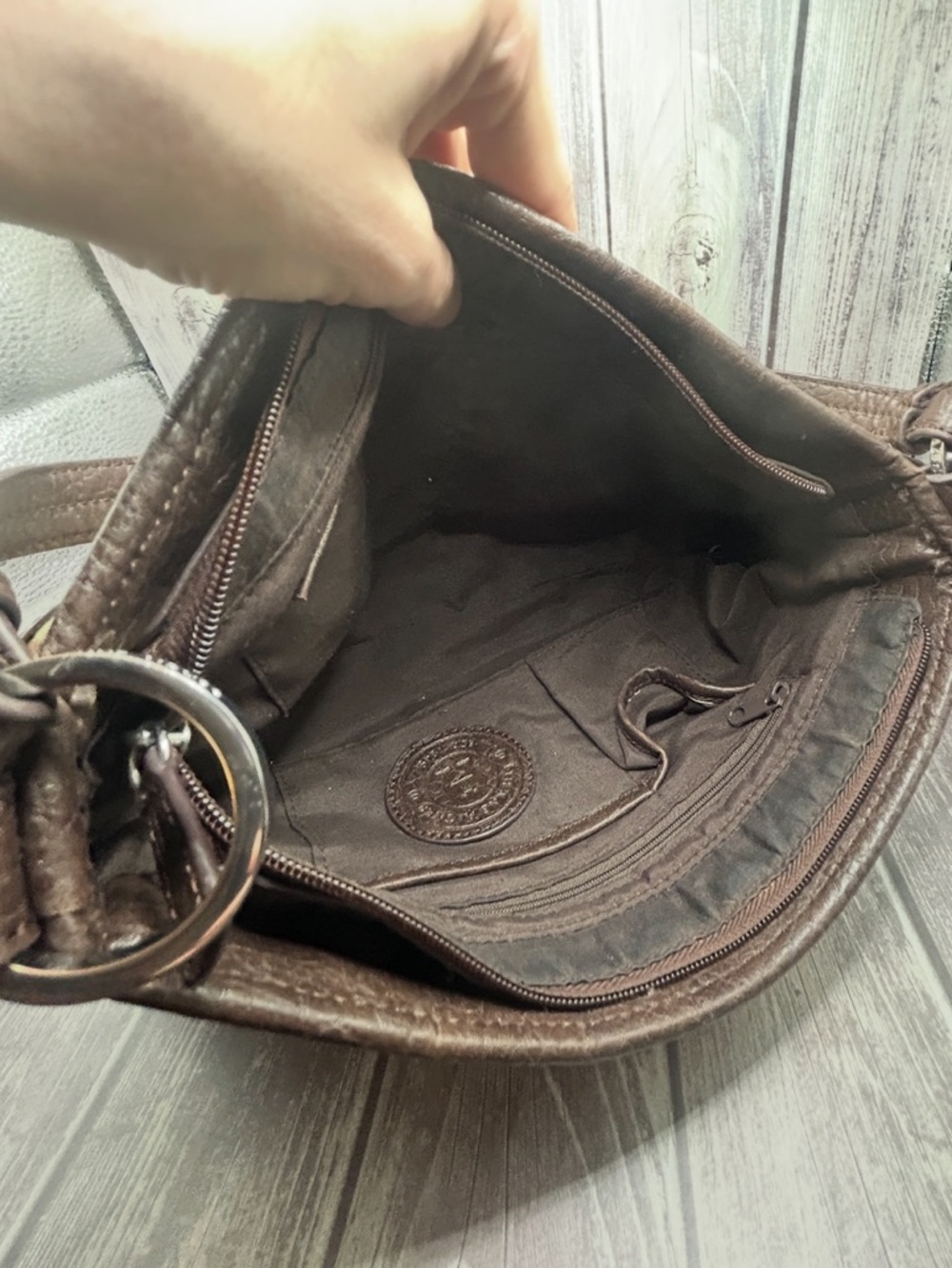 ETIENNE AIGNER Y2K VTG Baguette Shoulder Bag Monogram Print Horsebit Brown Beige - Picture 9 of 15